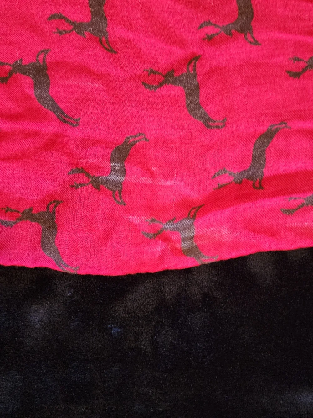 Cordings Heritage British Brand Modal-Cashmere Red Stag Print Country Scarf